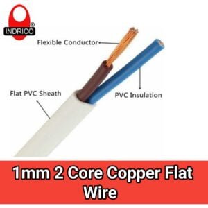 indrico 1 mm 2 core flat wire
