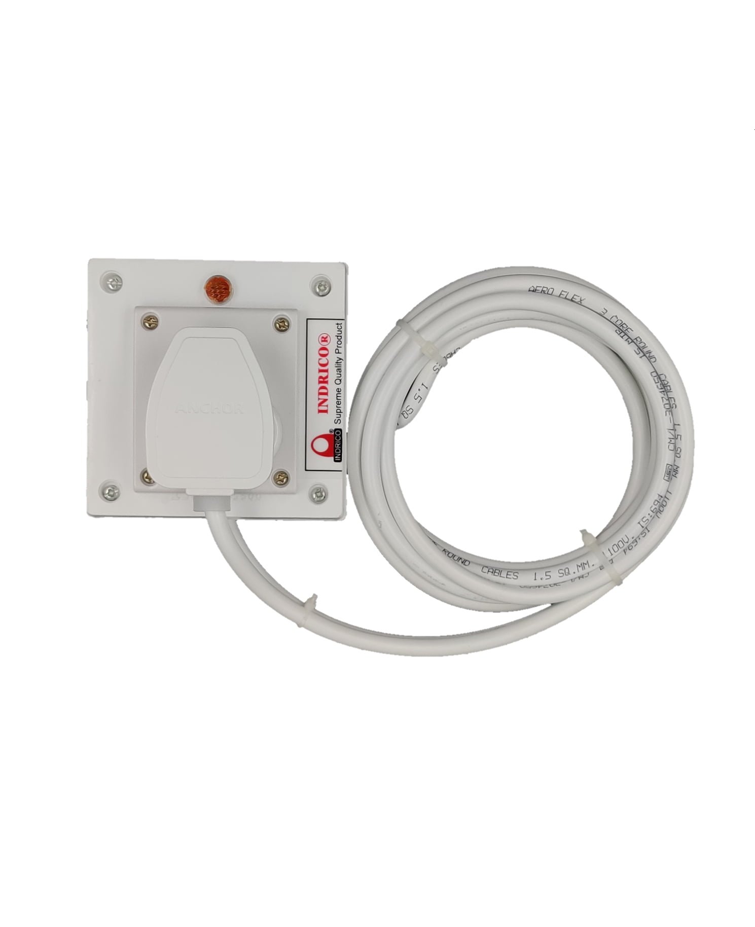 INDRICO® 15 Amps Extension Board With Power Indicator Wired White