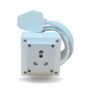 INDRICO Extension Board Heavy Duty 1 Socket 15A 16A 20A High Load Capacity 3000 Watts with 16A Big Plug PVC White (2 Meter)
